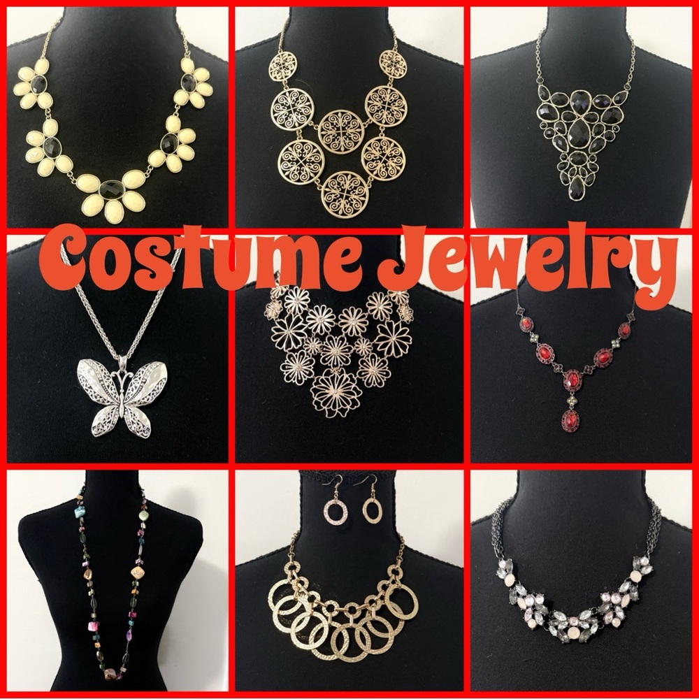 Lot of nine costume necklaces in great condition